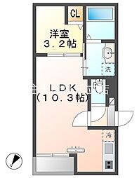 Jack chiryutoeiI 1LDKの間取図画像