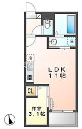 Jack shimoshigeharaI 1LDKの間取図画像