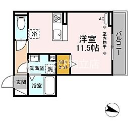 GRANDD-ROOM上重原 ワンルームの間取図画像