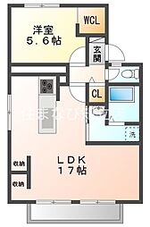 エイトファーム知立F 1LDKの間取図画像