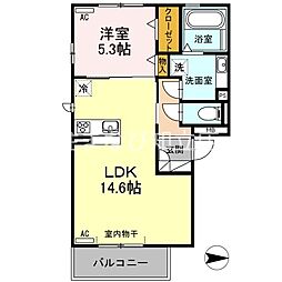 ルーピン 1LDKの間取図画像