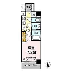 ロイヤルレジデンス 1Kの間取図画像