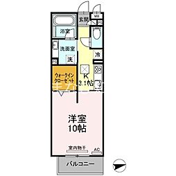 ルナソレイユ 1Kの間取図画像