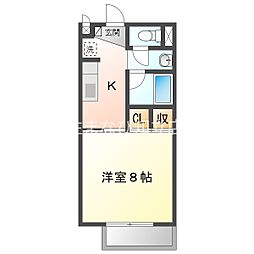ラーナ 1Kの間取図画像
