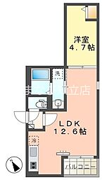 安城市住吉町6丁目アパート 1LDKの間取図画像