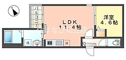 安城市住吉町6丁目アパート 1LDKの間取図画像