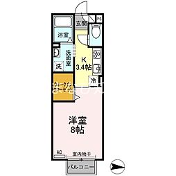 D-room今池 1Kの間取図画像