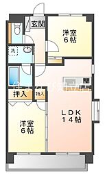 メゾン・ローズ 2LDKの間取図画像