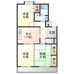 サンライズベル 3DKの間取図画像