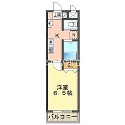 Kビル 1Kの間取図画像
