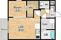 ジーメゾン知立 1LDKの間取図画像
