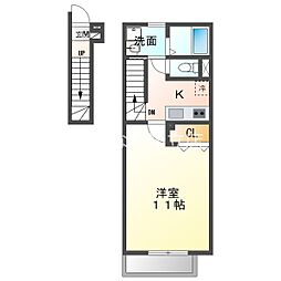 Lamiacasa 1Kの間取図画像