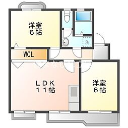 グリーンガーデン稲場 2LDKの間取図画像