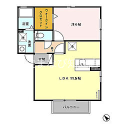 シャンテあき 1LDKの間取図画像
