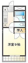 パレスベル 1Kの間取図画像