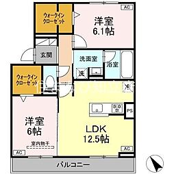D-avance今本町A 2LDKの間取図画像