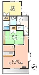 パームタウン今池 2LDKの間取図画像