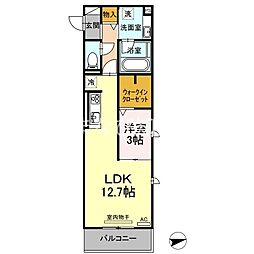 ルナソレイユ 1LDKの間取図画像