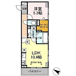 GRANDD-ROOM刈谷下重原 1LDKの間取図画像