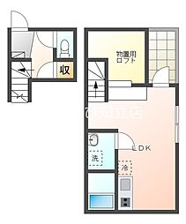 刈谷市下重原町1丁目アパート 1SKの間取図画像