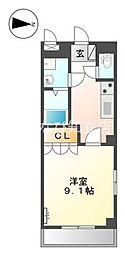 サクセスベル 1Kの間取図画像