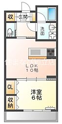K・ラルジェ 1LDKの間取図画像