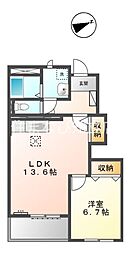 パストラル皇2 1LDKの間取図画像