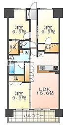 レーベン三河安城REPRENT 3LDKの間取図画像