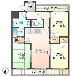 ジュネス神谷 3LDKの間取図画像