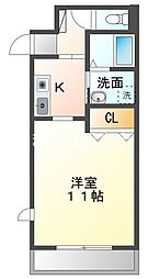 ティーワン緑町 ワンルームの間取図画像