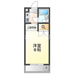 アーバンハイム 1Kの間取図画像