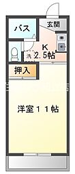 エブリワン 1Kの間取図画像
