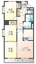 清水 3LDKの間取図画像
