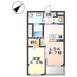 グランメゾン オルタンシア 1LDKの間取図画像
