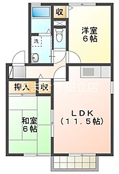 ファミール上条A 2LDKの間取図画像