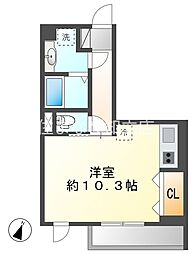 Croix Rousse(クロワルース) ワンルームの間取図画像