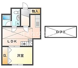 ヴィラヨサミ 1LDKの間取図画像