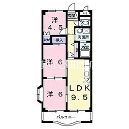 ハピネス中前田 3DKの間取図画像