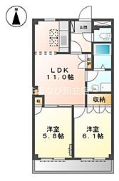 クローバーガーデン 2LDKの間取図画像