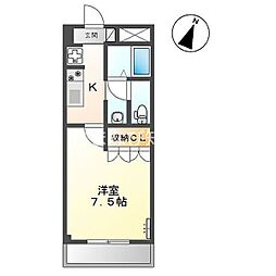 パブリック二番館 1Kの間取図画像