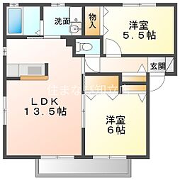 モナーク・ヴィレC 2LDKの間取図画像