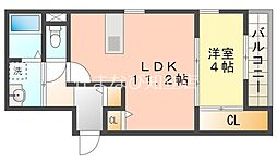 JR東海道本線 共和駅 徒歩12分の賃貸アパート 2階1LDKの間取り