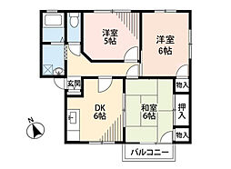 ラ・メゾン高麗 2階3DKの間取り