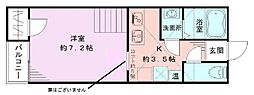 紫竹山五番館B ワンルームの間取図画像
