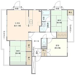 ヴェルシティ河渡1号棟 3LDKの間取図画像