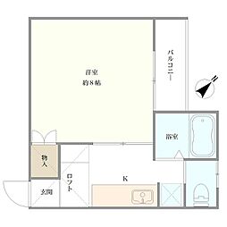 ロイヤルステージ2 1Kの間取図画像