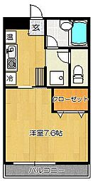 ウィロー東出来島 1Kの間取図画像
