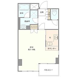 リバーサイド新潟 ワンルームの間取図画像