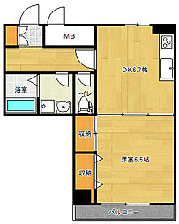 アルビーナ 1DKの間取図画像