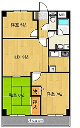 パープル・マウンテン 3LDKの間取図画像